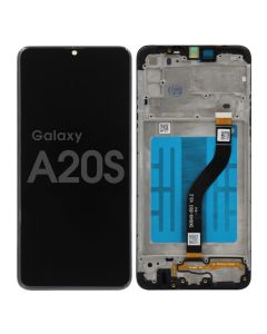 Samsung A20s Screen Assembly Black (Service Centre Part)