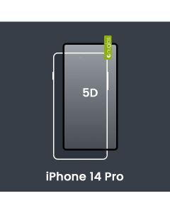 Nuglas Premium iPhone 14 Pro Tempered Glass Screen Protector [No Packaging - 5D Black]