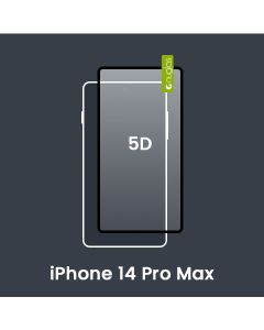 Nuglas Premium iPhone 14 Pro Max Tempered Glass Screen Protector [No Packaging - 5D Black]