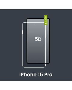 Nuglas Premium iPhone 15 Pro Tempered Glass Screen Protectors [No Packaging - 5D Black]
