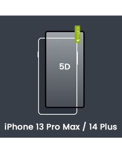 Nuglas Premium iPhone 13 Pro Max / 14 Plus Tempered Glass Screen Protector [No Packaging - 5D Black]