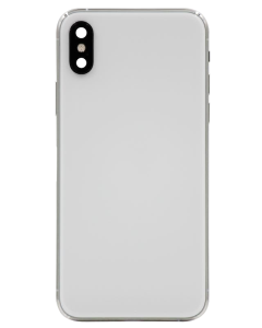 iPhone XS Compatible Back Housing Silver [With Small Parts & No Logos]