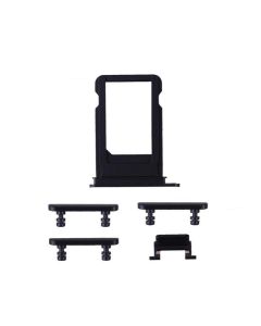iPhone 7 Compatible Sim Card Tray & Button Set Black 