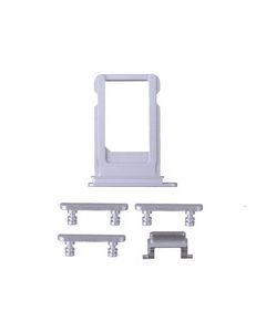 iPhone 7 Compatible Sim Card Tray & Button Set Silver